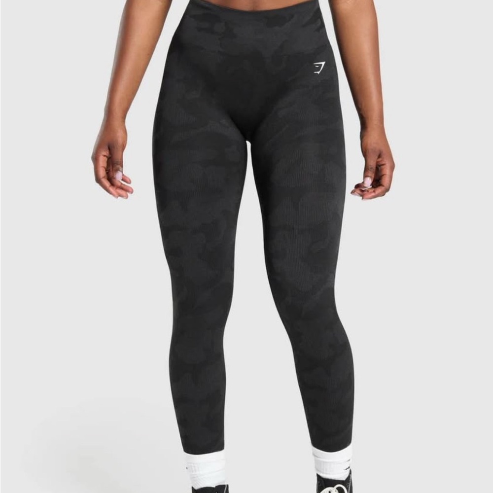 Gymshark Adapt Seamless Camo Leggings - Asphalt Grey